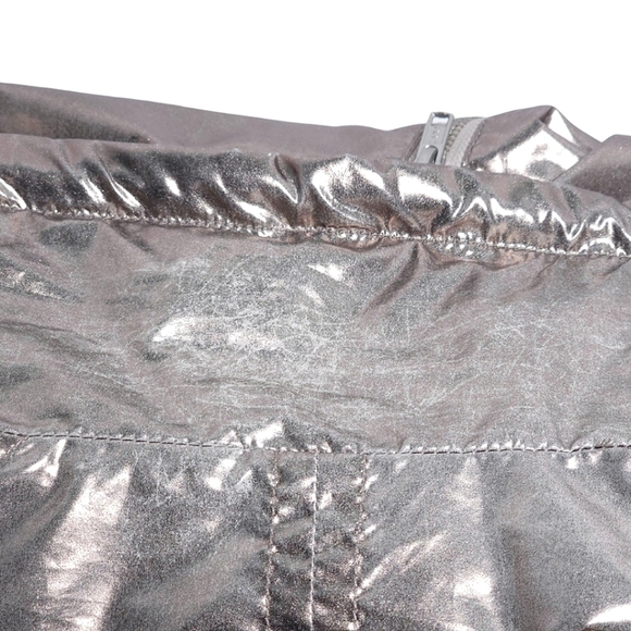 ASOS Metallic Rose Gold Oversized  Sherpa Lined Rain Jacket Size 0 - Picture 5 of 10